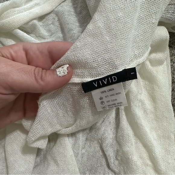 Vivid linen women’s lagenlook waterfall knit vest white size 1 one size - Picture 2 of 3